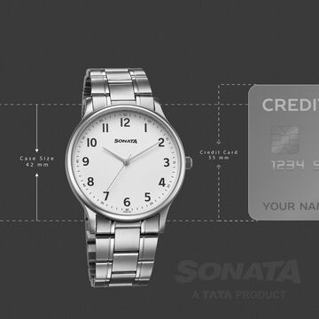 Sonata Aspire Quartz Analog White Dial Stainless Steel Strap Watch For Men