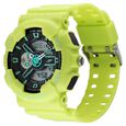 SF Dreamer Series Quartz Digital Analog Digital Black Round Dial Green Plastic Strap Watch For Men - image number 1