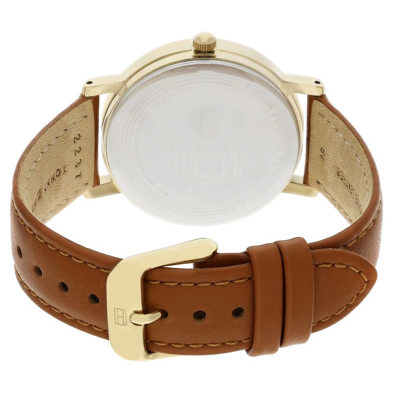 Tommy Hilfiger Quartz Analog Golden Dial Leather Strap Watch for Women - image number 4