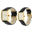 Titan Quartz Analog with Day and Date Silver Dial Leather Strap Watch for Couple - image number 1