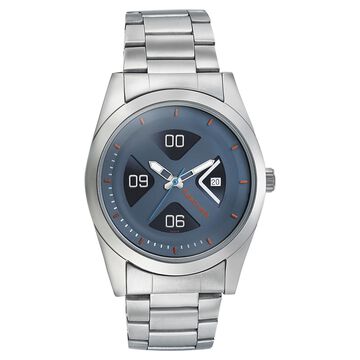 Fastrack Go Skate Quartz Analog with Date Blue Dial Stainless Steel Strap Watch for Guys