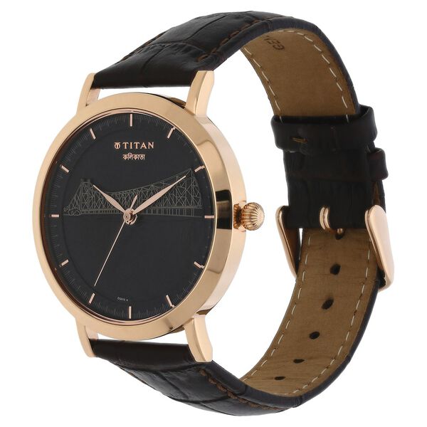Titan Forever Kolkata Black Dial Analog Leather Strap watch for Men - image number 1