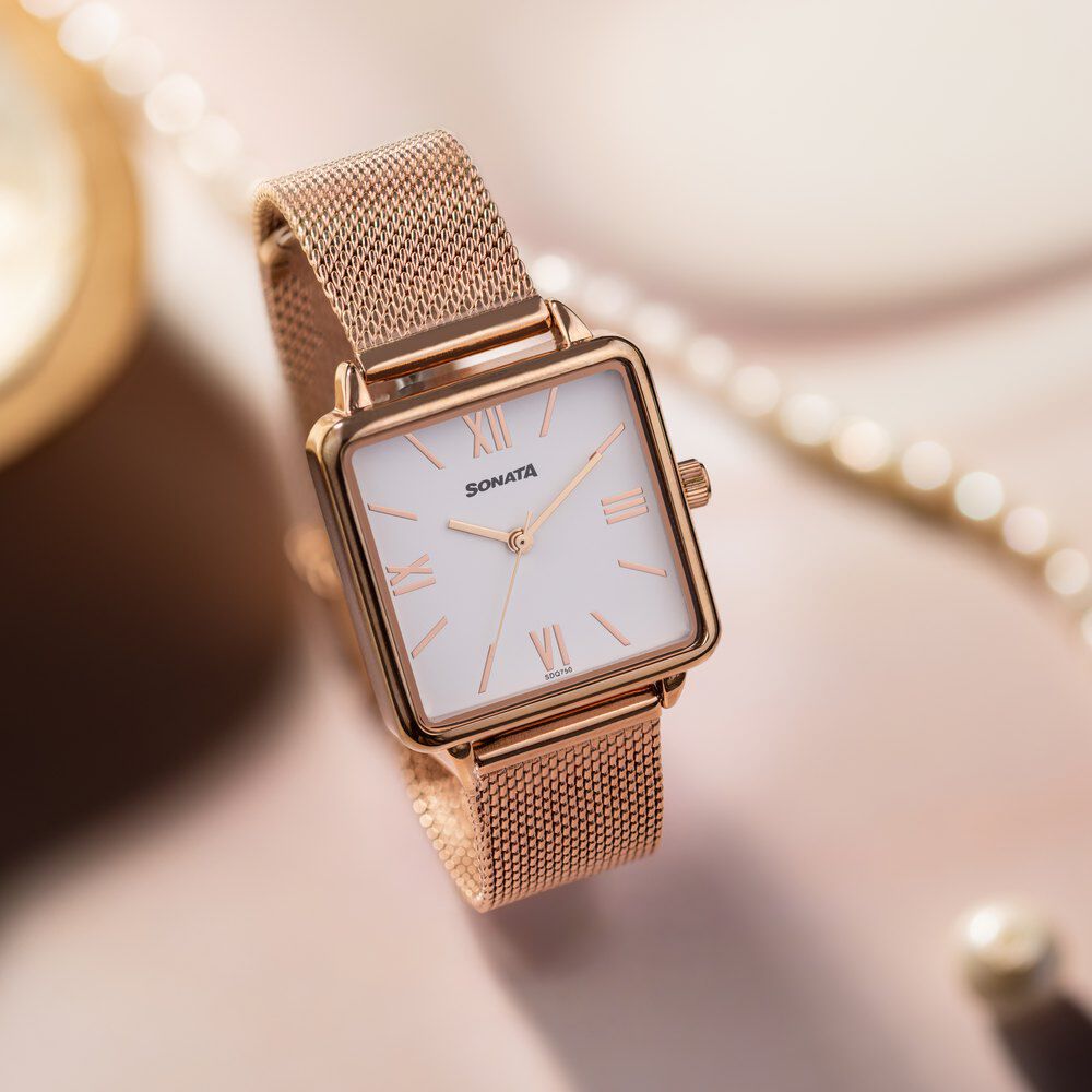 White and rose gold watch ladies best sale