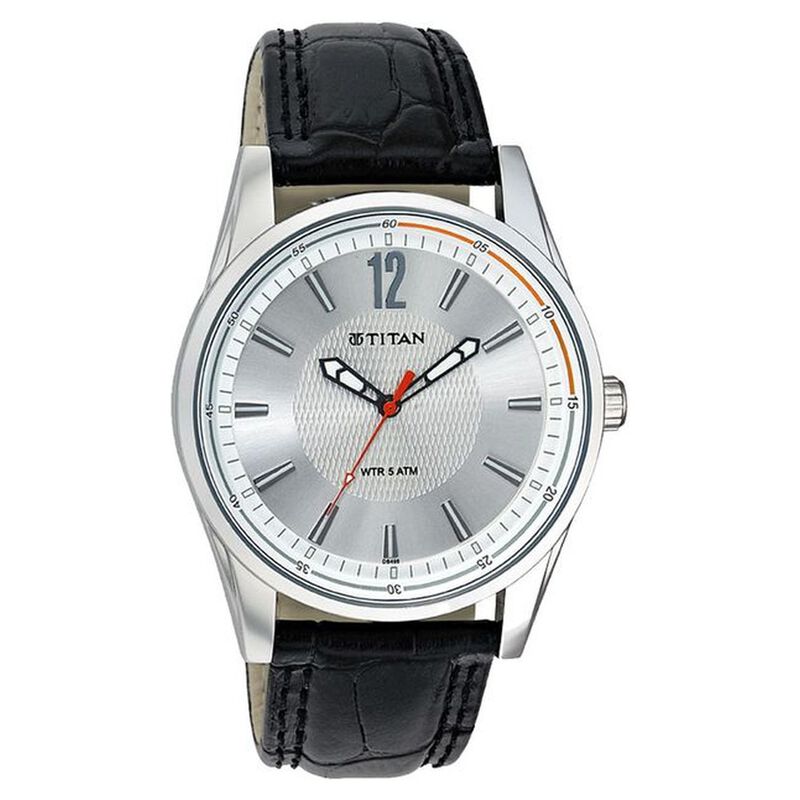 Titan Quartz Analog Silver Dial Watch for Men