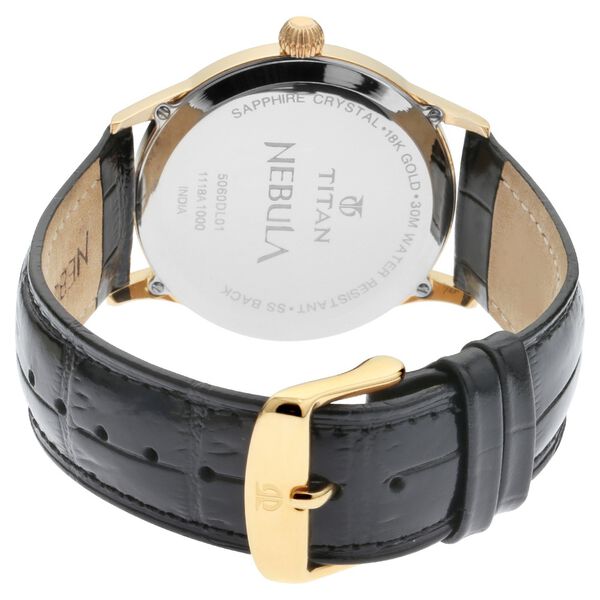 Titan Nebula Quartz Analog 18 Karat Solid Gold Watch for Men - image number 4