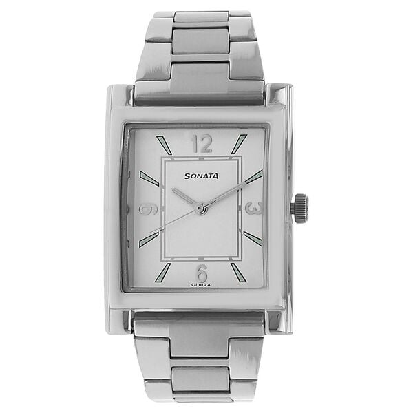 Sonata Quartz Analog White Dial Stainless Steel Strap Watch for Men - image number 0