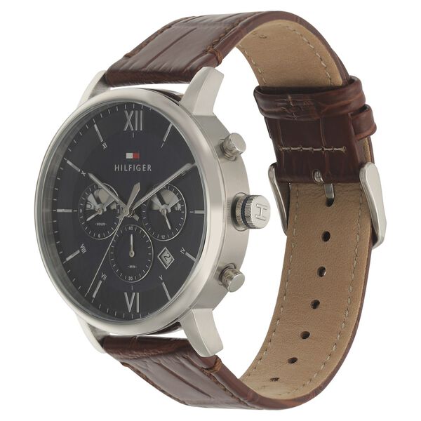 Tommy Hilfiger Quartz Chronograph Blue Dial Leather Strap Watch for Men - image number 2