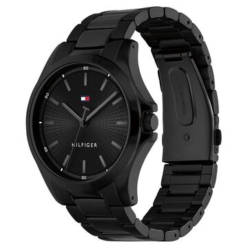 Tommy Hilfiger Quartz Analog Black Dial Black Stainless Steel Strap Watch For Men