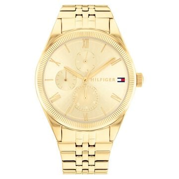 Tommy Hilfiger Quartz Analog with Date Champagne Dial Stainless Steel Strap Watch for Women