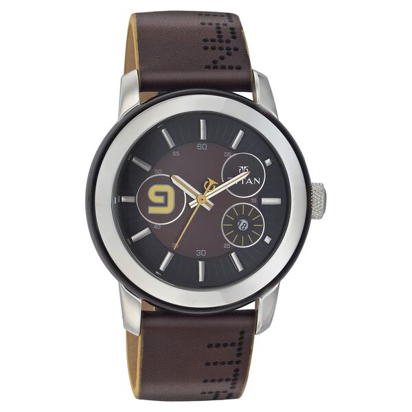 Titan Quartz Analog with Date Brown Dial Watch for Men - image number 0