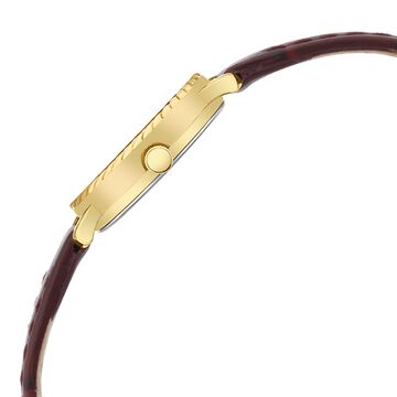 Titan Nebula Vintage 18k Gold Analog Leather Strap Watch for Women
