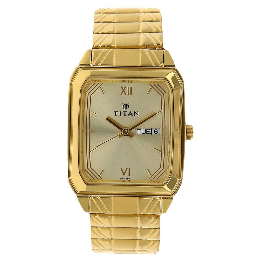 Titan edge gold chain watches discount