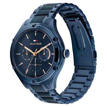 Tommy Hilfiger Quartz Analog with Day and Date Blue dial Stainless Steel Strap Watch for Women