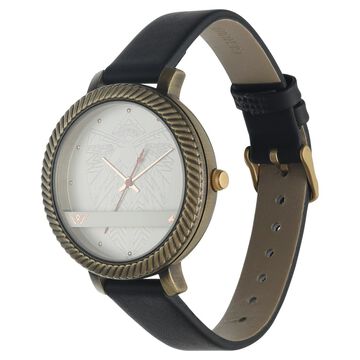 Fastrack Wonder Woman Quartz Analog Silver Dial Leather Strap Watch for Girls