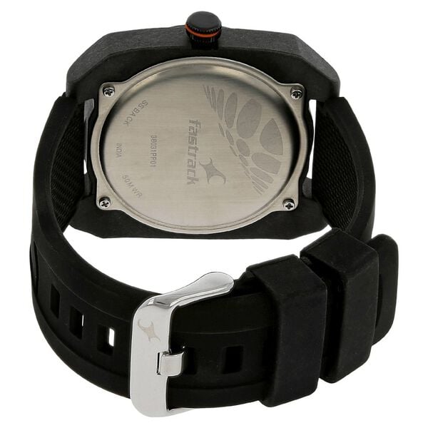 Fastrack Light Weight Quartz Analog Black Dial Silicone Strap Watch for Guys - image number 3