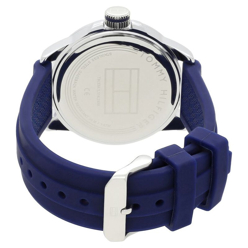 Tommy Hilfiger Quartz Analog with Day and Date Black Dial Silicone Strap Watch for Men - image number 4