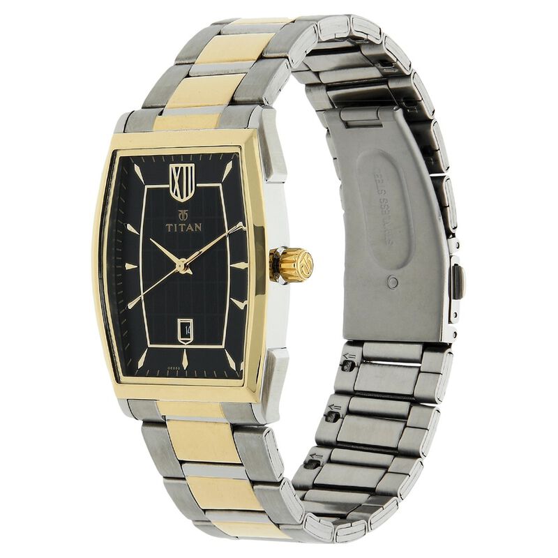 Titan Regal Crest Black Dial Analog with Date Stainless Steel Strap watch for Men - image number 1