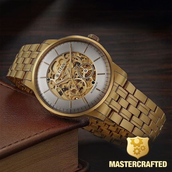 Buy Online Titan Golden Heart Skeletal Automatic Analog with