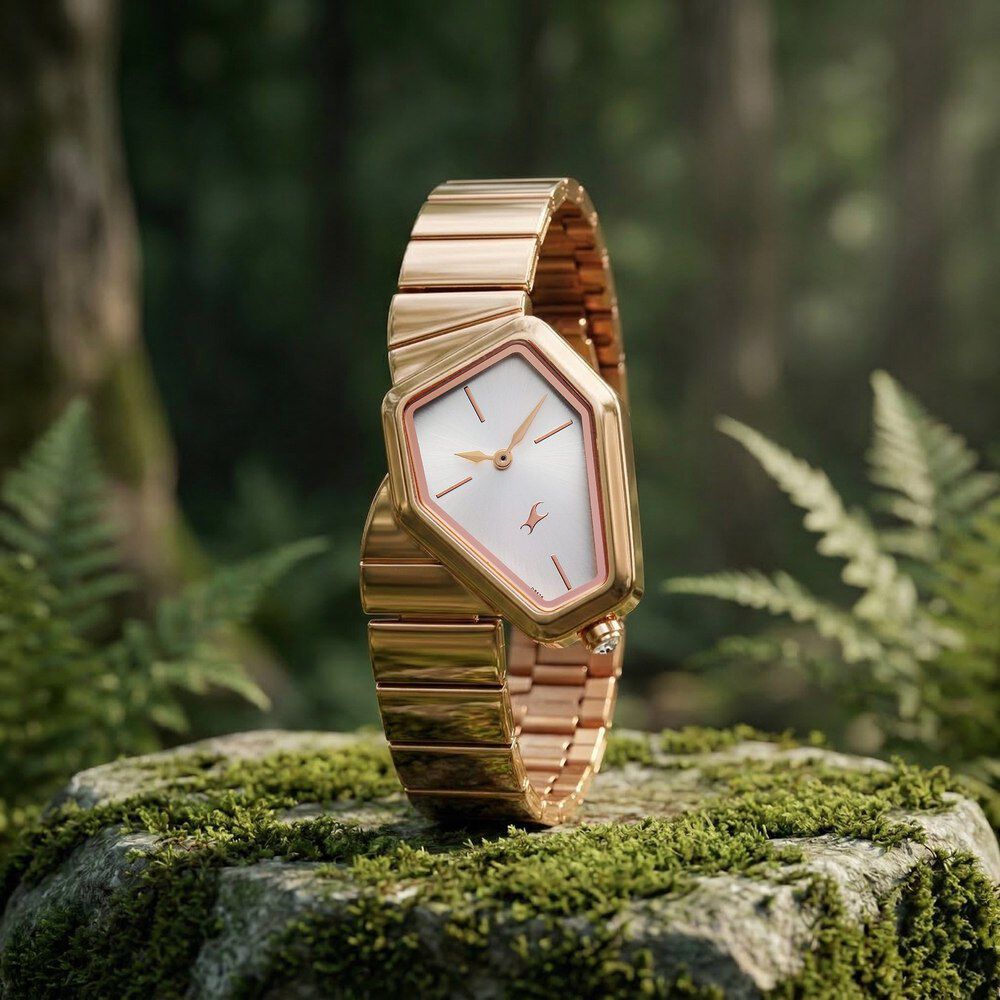 Buy Online Fastrack Wild Quartz Analog Silver Dial Rose Gold