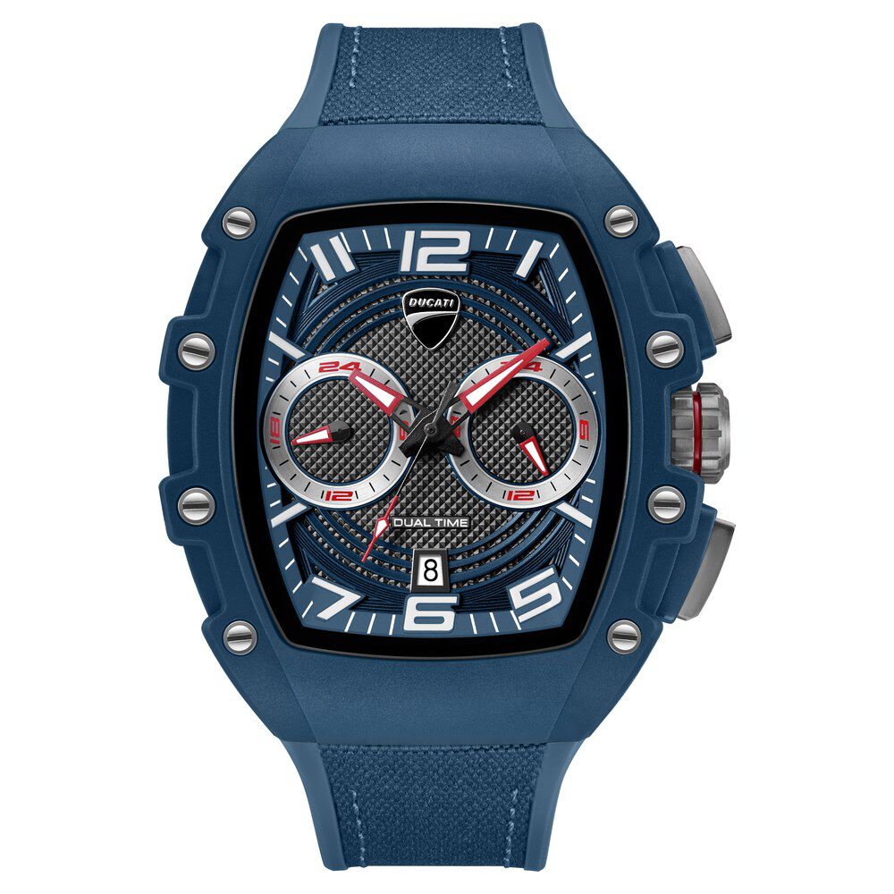 Ducati Quartz Multifunction Blue Dial Blue Silicone Strap Watch For Men-picture-22