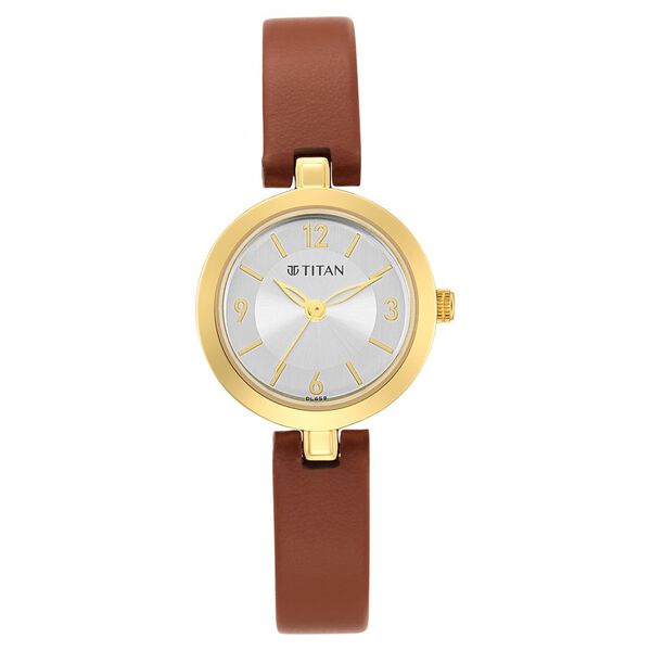 Titan Lagan Silver Dial Analog Leather Strap Watch for Women - image number 1