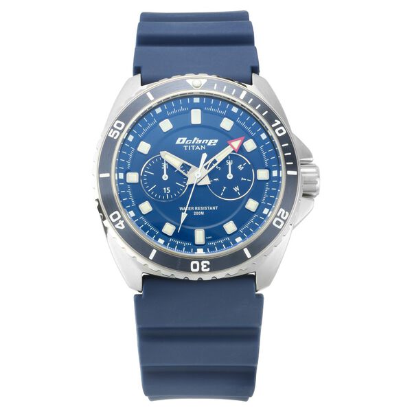 Titan Octane Hyper Lume Blue Dial Analog TPU Strap Watch for Men - image number 1