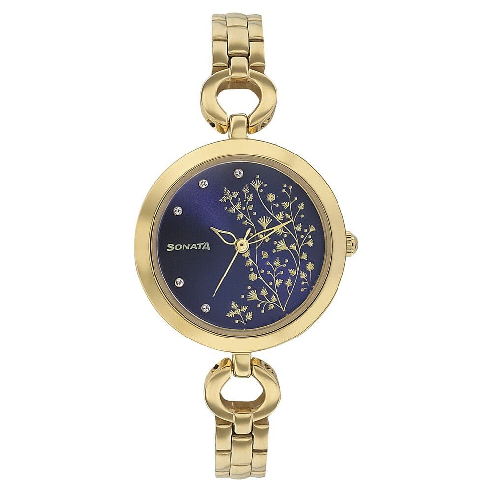 Buy Online Sonata Wedding Blue Dial Women Watch With Stainless Steel Strap 8147ym04 p Titan