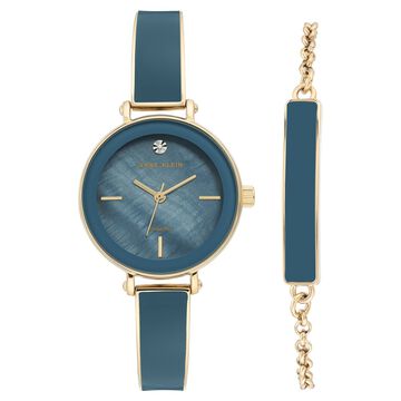 Anne Klein Quartz Analog Blue Dial Two Toned Metal Strap Watch For Women