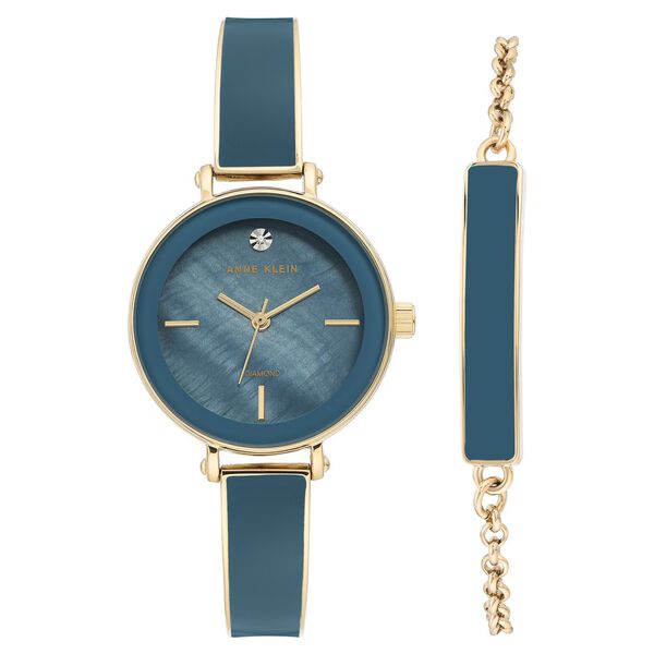 Anne Klein Quartz Analog Blue Dial Two Toned Metal Strap Watch For Women - image number 0