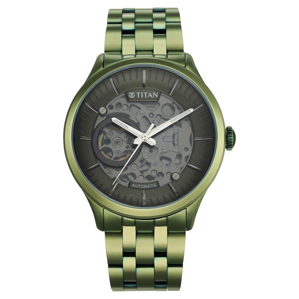 Green online metal watch