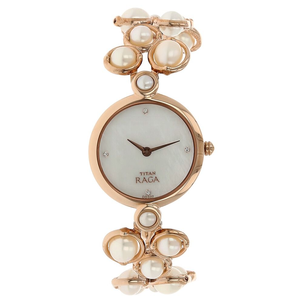 Titan raga mother of pearl rose gold top