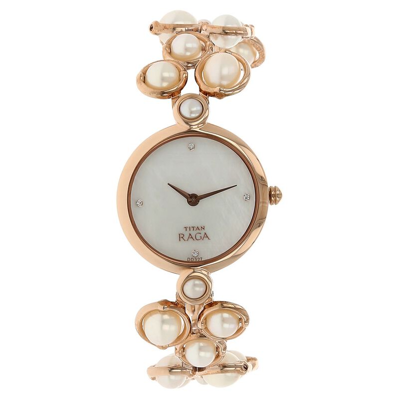 Titan Raga Mother of Pearl Dial Women Watch With Metal Strap