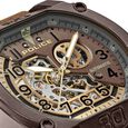 Police Automatic Grey Dial Brown Leather Strap Watch for Men - image number 3