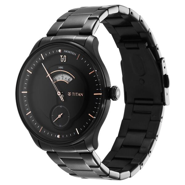 Titan Quartet Black Dial Analog Stainless Steel Strap watch for Men - image number 2