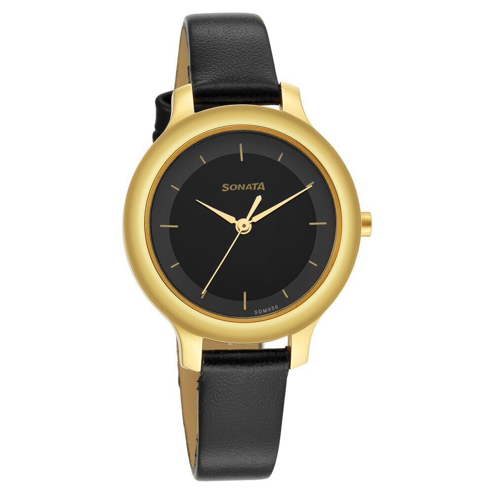 Sonata leather watches for womens clearance