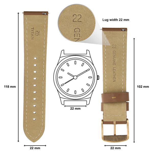 22 mm Genuine Leather Straps for Men - image number 1
