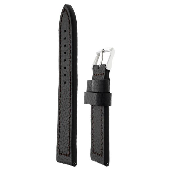 24 mm Black Genuine Leather Straps for Men - image number 2