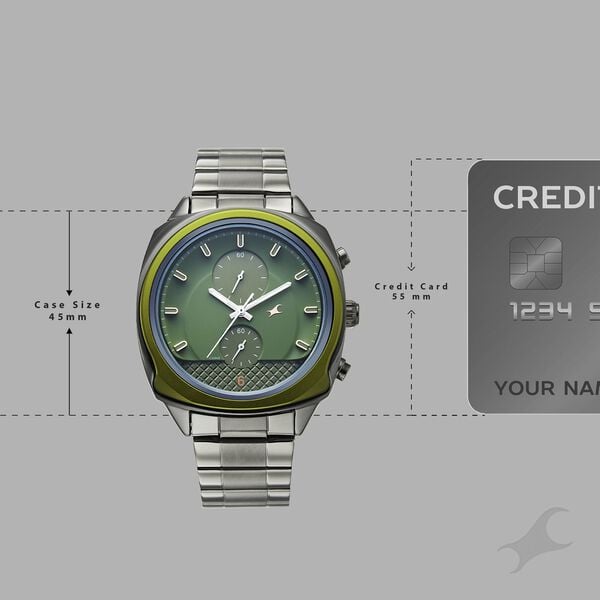 Fastrack Gelato Gunmetal chronograph watch with Pista green dial for Guys - image number 3