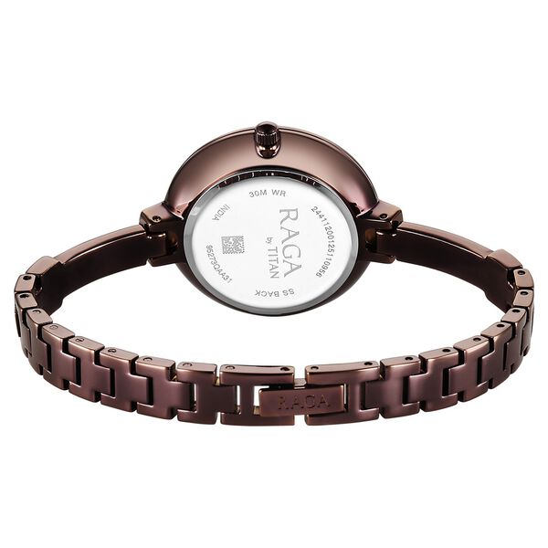 Titan Raga Showstopper Quartz Analog Brown Dial Metal Strap Watch For Women - image number 4