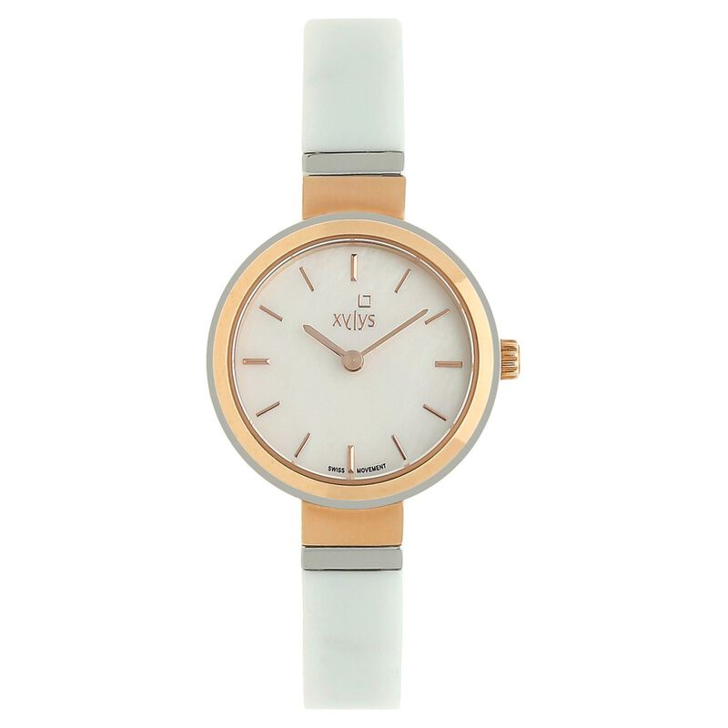 Xylys Quartz Analog Mother of Pearl Dial Stainless Steel & Ceramic Strap Watch for Women - image number 0
