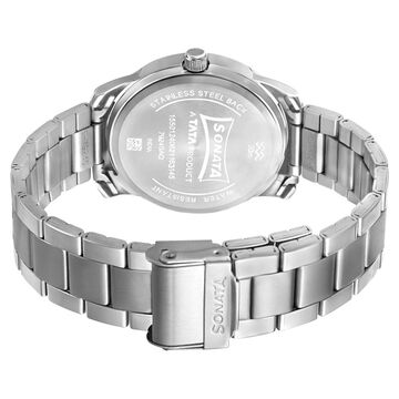 Sonata RPM Quartz Analog with Day and Date Green Dial Stainless Steel Strap Watch for Men