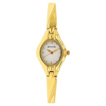Sonata Quartz Analog White Dial Metal Strap Watch for Women