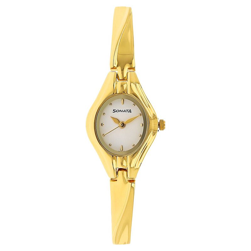 Sonata Quartz Analog White Dial Metal Strap Watch for Women - image number 0