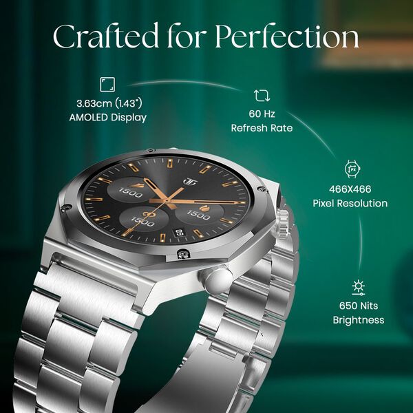 Titan Maestro Premium Metal Smartwatch with All SS construction, SingleSync BT Calling, Functional Crown - image number 2