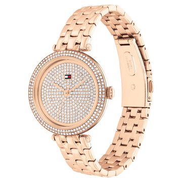 Tommy Hilfiger Analog Rose Gold Dial Rose Gold Color Stainless Steel Strap Watch For Women