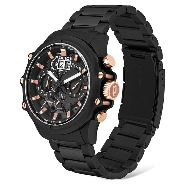 Police Quartz Chronograph Black Dial Metal Strap Watch for Men - image number 1