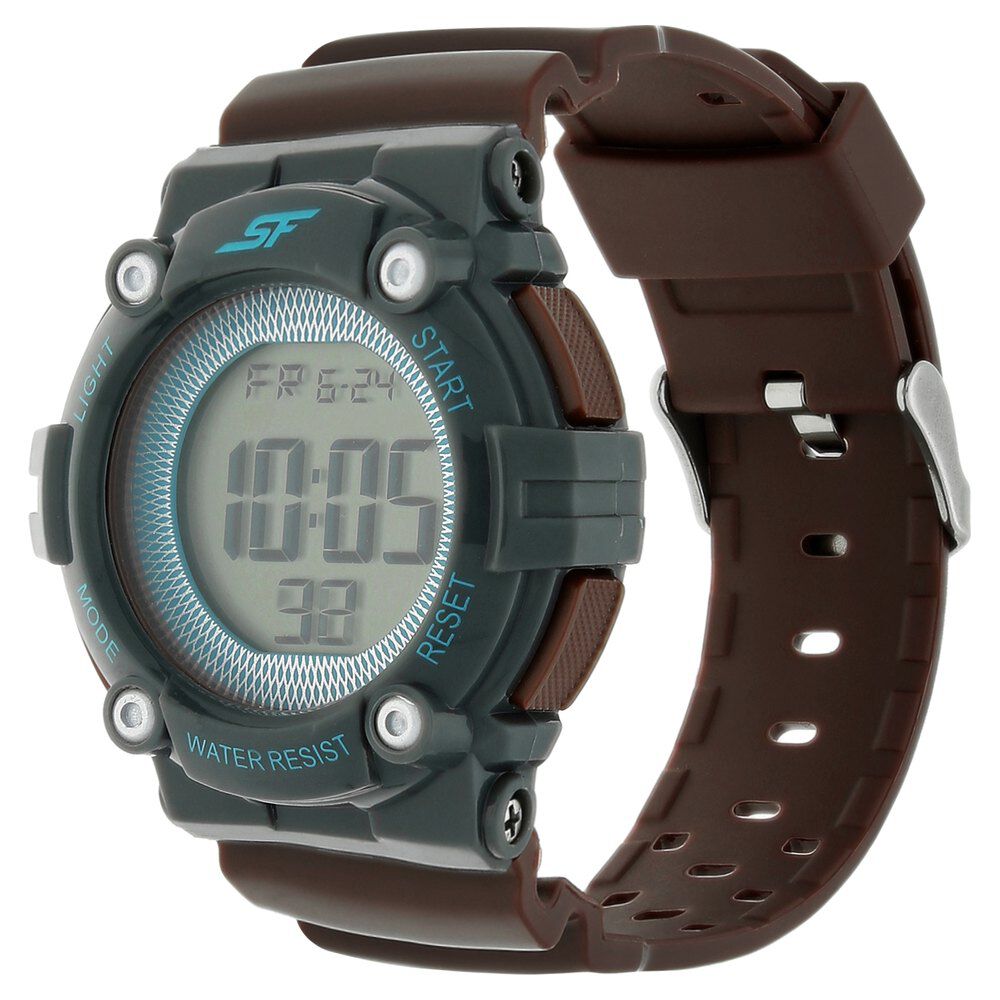 Buy Online SF Digital Dial Brown Plastic Strap Watch for Men nl77042pp01 Titan