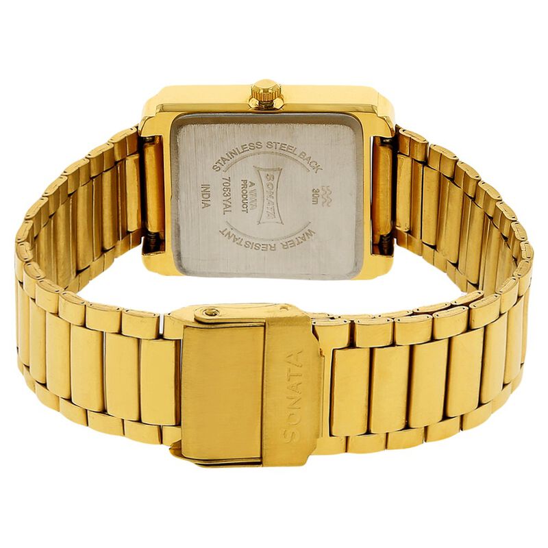 Sonata Quartz Analog with Day and Date White Dial Stainless Steel Strap Watch for Men - image number 3