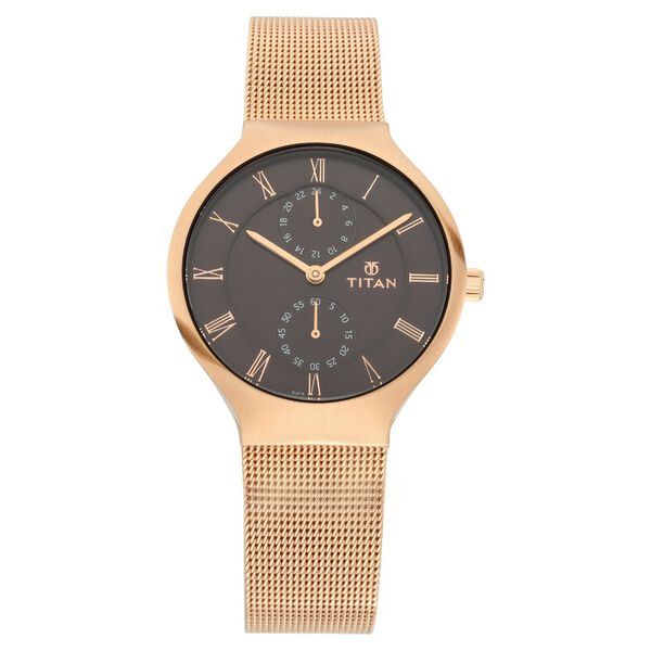 Titan Workwear Brown Dial Women Watch With Metal Strap - image number 1