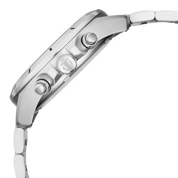 Octane Velocity Sporty White Dial Round Stainless Steel Watch For Men